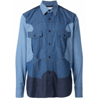 Fumito Ganryu Camisa color block - Azul