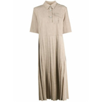 GANNI Chemise com pregas na saia - Marrom