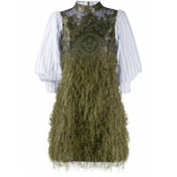 GANNI feathery mini dress - Verde