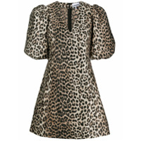 GANNI leopard print V-neck dress - Neutro