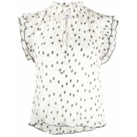 GANNI pleated georgette blouse - Branco