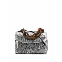 GANNI Pochete com estampa de cobra - Prateado