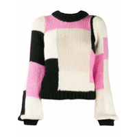 GANNI Suéter color block - Rosa
