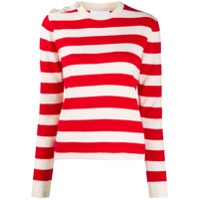 GANNI Suéter de tricô com listras - Vermelho