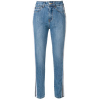 Gcds Calça jeans com listra lateral - Azul