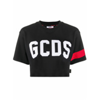 Gcds Camiseta cropped com logo - Preto