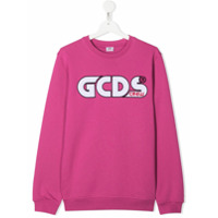 Gcds Kids Suéter com logo bordado - Rosa