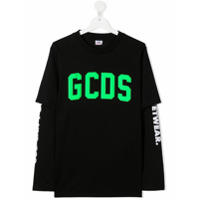 Gcds Kids TEEN layered T-shirt - Preto