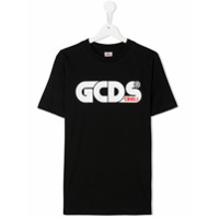 Gcds Kids TEEN logo cotton T-shirt - Preto