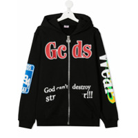 Gcds Kids TEEN logo print hoodie - Preto