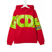 Gcds Kids TEEN logo print hoodie - Vermelho