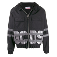 Gcds logo print hooded jacket - Preto