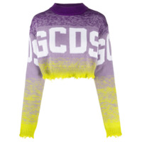 Gcds Suéter cropped com logo - Roxo