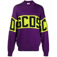 Gcds Suéter de tricô com logo - Roxo