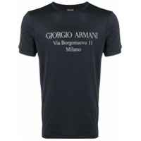 Giorgio Armani logo print T-shirt - Azul