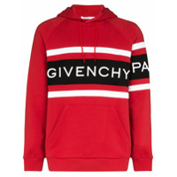 Givenchy Moletom listrado com logo - Vermelho