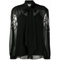 Givenchy pussy-bow lace blouse - Preto