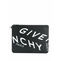 Givenchy split logo print clutch - Preto
