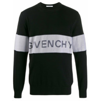 Givenchy Suéter listrado com logo - Preto