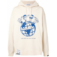 Ground Zero world print hoodie - Marrom
