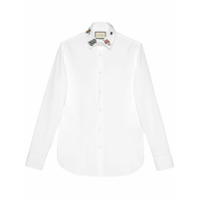 Gucci Camisa com bordados na gola - Branco