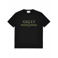 Gucci Camiseta oversized com logo - Preto