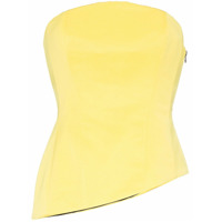 Halpern Blusa de seda cropped - Amarelo