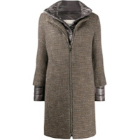 Herno Casaco matelassê gola alta - Cinza