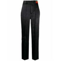 Heron Preston Calça reta de cetim - Preto