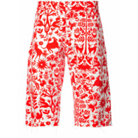 Holiday animal print shorts - Vermelho