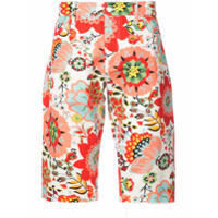 Holiday floral shorts - Vermelho