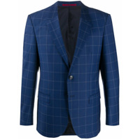 HUGO Blazer com estampa xadrez - Azul