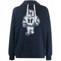 Hydrogen bulldog-print cotton hoodie - Azul