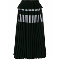 Ioana Ciolacu Saia midi com pregas - Preto