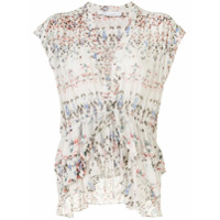 IRO Blusa gola V com estampa - Branco