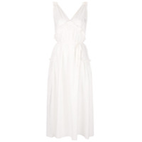 Isa Arfen Vestido godê com decote V - Branco