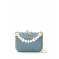 Isla Clutch jacquard com pérolas - Azul