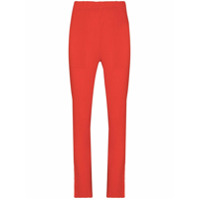 Issey Miyake Calça slim canelada - Vermelho