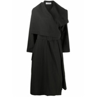 Issey Miyake Trench coat drapeado - Preto