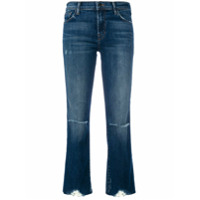 J Brand Calça jeans cropped destroyed - Azul