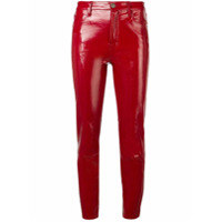 J Brand cropped leather trousers - Vermelho