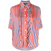 Jejia striped ruffled shirt - Vermelho