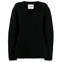 Jil Sander Suéter oversized de lã - Preto