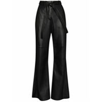Joseph Calça flare de couro Tambo - Preto