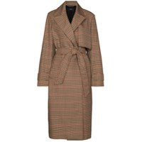 Joseph Chasa check trench coat - Marrom