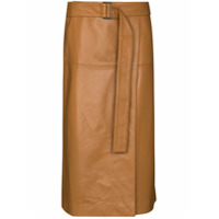 Joseph Salic leather wrap skirt - Marrom