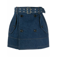 Junya Watanabe Saia jeans com cinto - Azul