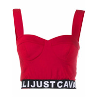 Just Cavalli Blusa cropped com logo - Vermelho