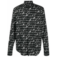 Just Cavalli Camisa slim com estampa - Preto