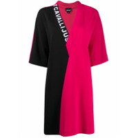 Just Cavalli Vestido gola V color block - Rosa